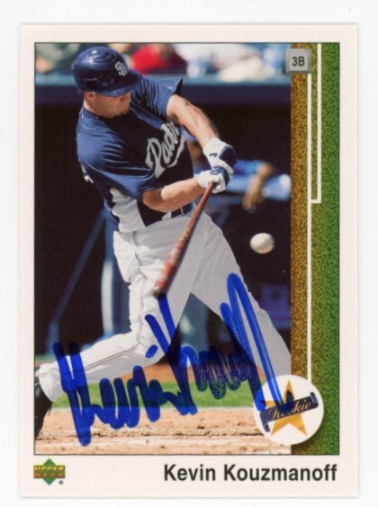 SIGNED BASEBALL CARD AUTO UPPER DECK UD 2007 KEVIN KOUZMANOFF PADRES #89-KK