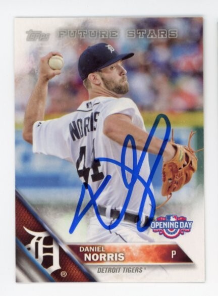 SIGNED BASEBALL CARD AUTO TOPPS 2016 DANIEL NORRIS DETROIT TIGERS #OD-179