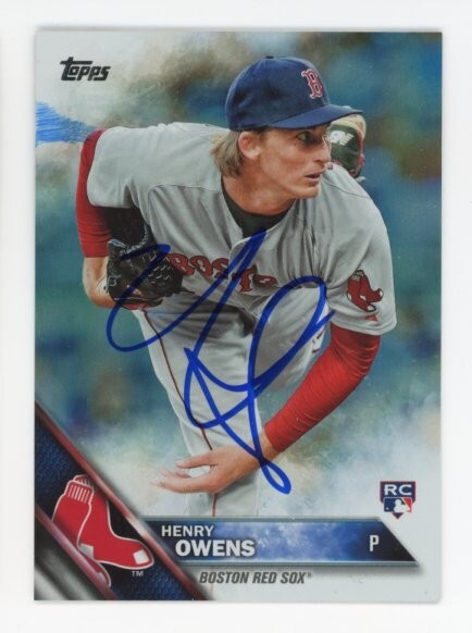SIGNED BASEBALL CARD AUTO TOPPS 2016 HENRY OWENS VARIATION BOSTON RED SOX #109