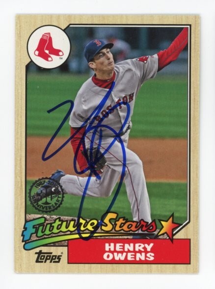 SIGNED BASEBALL CARD AUTO TOPPS 2017 HENRY OWENS VARIATION BOSTON RED SOX #87-14