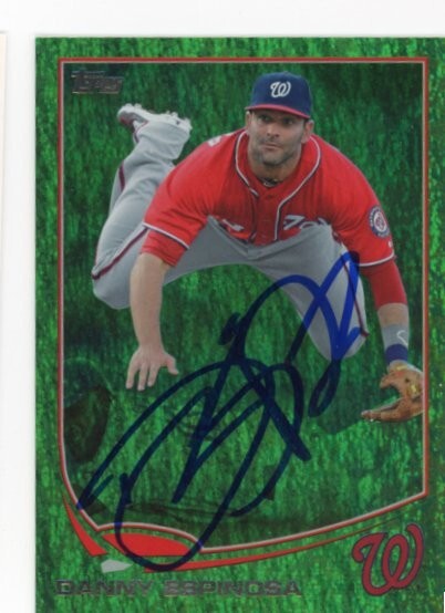 SIGNED BASEBALL CARD AUTO TOPPS 2013 DANNY ESPINOSA SPARKLE NATIONALS #97