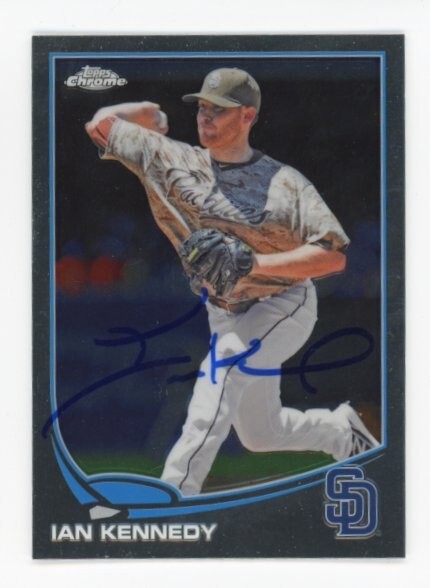 SIGNED BASEBALL CARD AUTO TOPPS CHROME 2013 IAN KENNEDY SAN DIEGO PADRES #MB-22