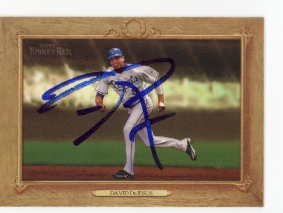SIGNED BASEBALL CARD AUTO TOPPS 2007 TURKEY RED DAVID DEJESUS KANSAS CITY ROYALS