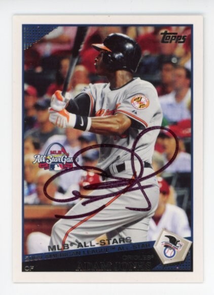 SIGNED BASEBALL CARD AUTO TOPPS 2009 ADAM JONES #UH31 BALTIMORE ORIOLES