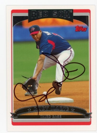 SIGNED BASEBALL CARD AUTO TOPPS 2006 ANDY MARTE RED SOX BRAVES (PICTURE) #119