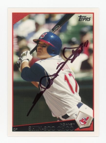 SIGNED BASEBALL CARD AUTO TOPPS 2009 SHIN SOO CHOO SOUTH KOREA INDIANS #219