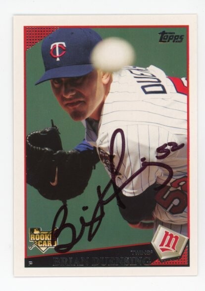 SIGNED BASEBALL CARD AUTO TOPPS 2009 BRIAN DUENSING MINNESOTA TWINS #427