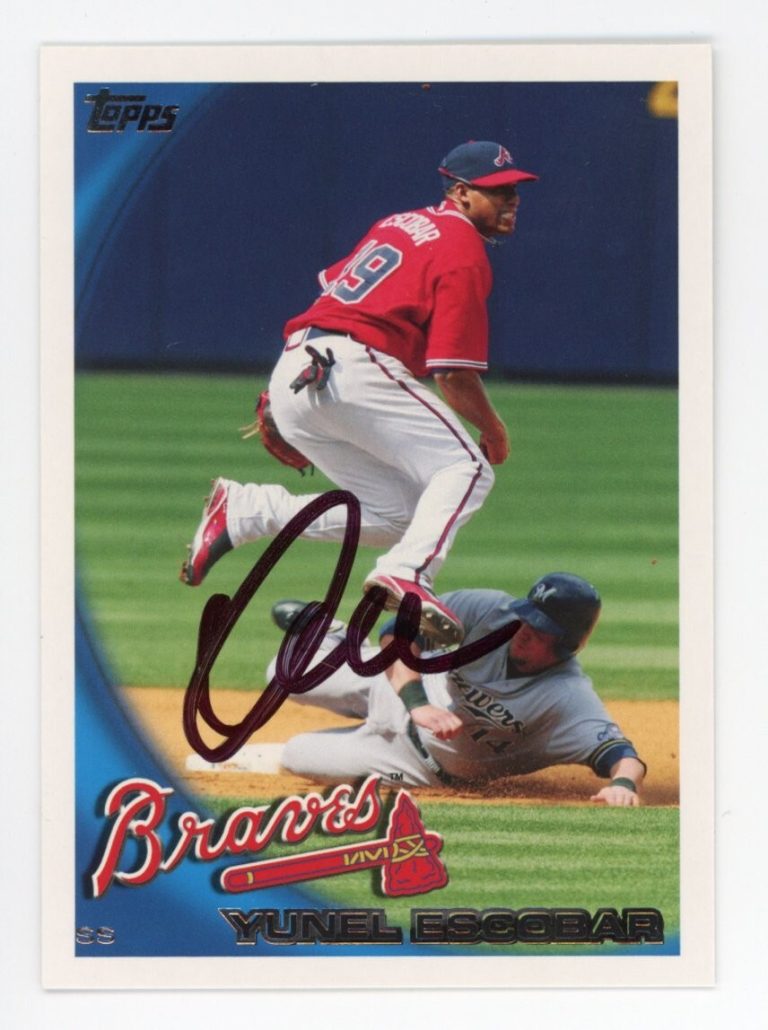 SIGNED BASEBALL CARD AUTO TOPPS 2010 YUNEL ESCOBAR ATLANTA BRAVES #146