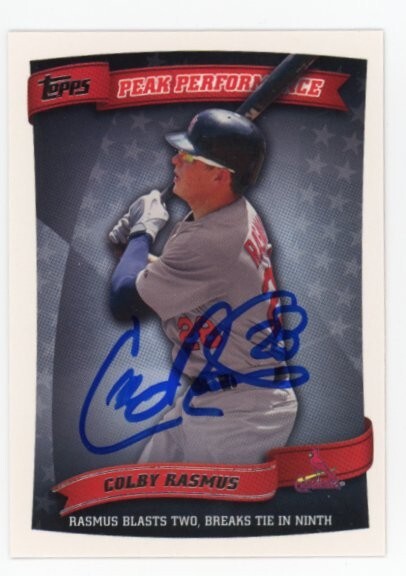 SIGNED BASEBALL CARD AUTO TOPPS 2010 COLBY RASMUS #PP-109 ST LOUIS CARDINALS