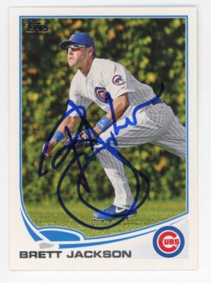 SIGNED BASEBALL CARD AUTO TOPPS 2013 BRETT JACKSON #578 CHICAGO CUBS