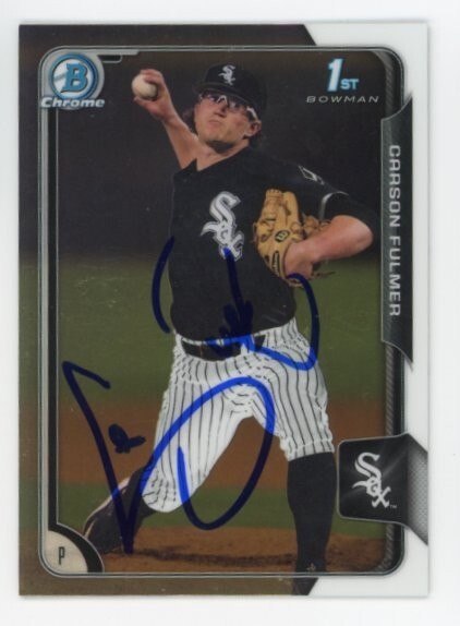 SIGNED BASEBALL CARD AUTO BOWMAN CHROME 2016 CARSON FULMER VANDY WHITE SOX RC