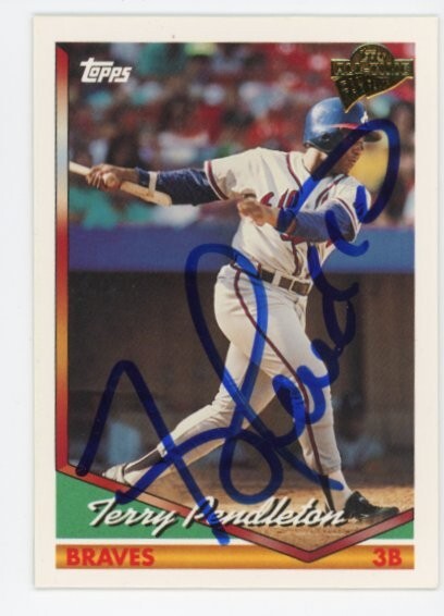 SIGNED BASEBALL CARD AUTO 2003 TOPPS ALL TIME FAN FAVORITE TERRY PENDLETON