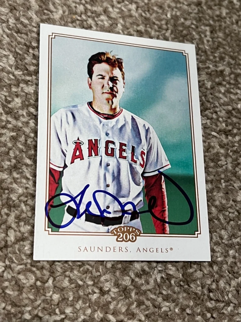 SIGNED BASEBALL CARD AUTO TOPPS 2010 206 JOE SAUNDERS #232 LOS ANGELES ANGELS
