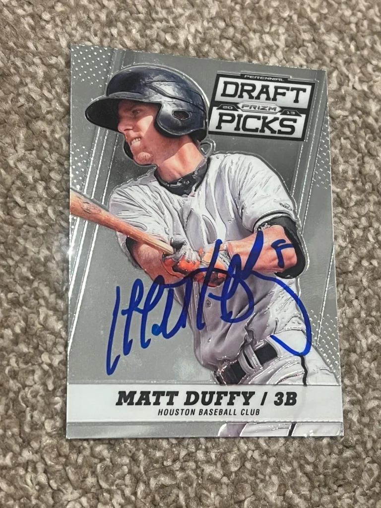 SIGNED BASEBALL CARD AUTO 2013 PRIZM MATT DUFFY HOUSTON ASTROS #39