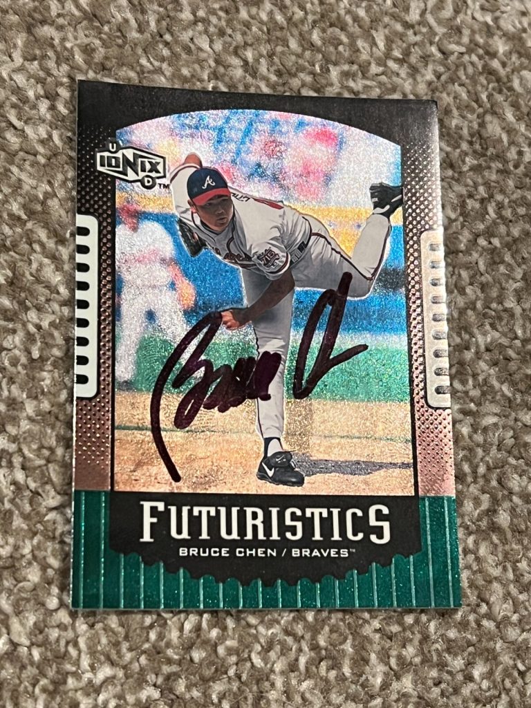 SIGNED BASEBALL CARD AUTO 2000 UPPER DECK UD IONIX BRUCE CHEN PANAMA BRAVES #87