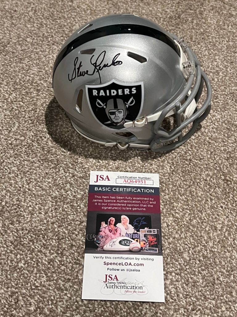 STEVE RENKO SIGNED MINI HELMET AUTO OAKLAND RAIDERS DP MLB PITCHER KU JSA COA