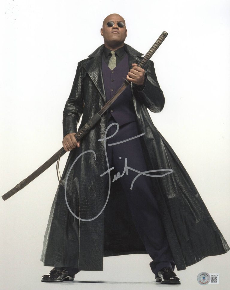 Laurence Fishburne Signed 11x14 photo The Matrix Authentic Autograph Beckett