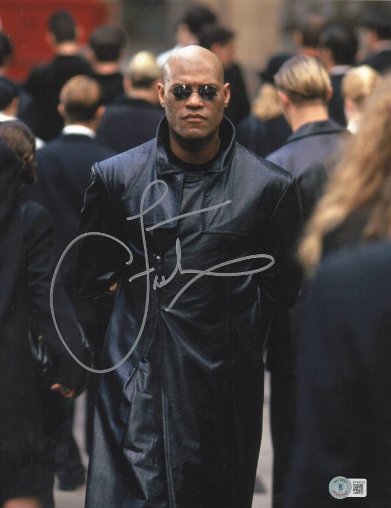 Laurence Fishburne Signed 11x14 photo The Matrix Authentic Autograph Beckett