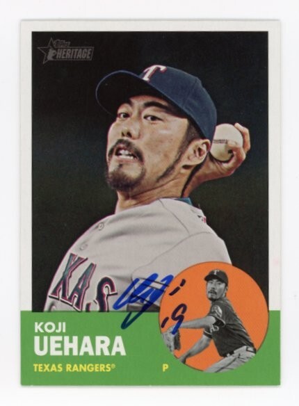 SIGNED BASEBALL CARD AUTO 2012 HERITAGE KOJI UEHARA TEXAS RANGERS #370 JAPAN