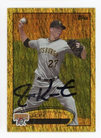 SIGNED BASEBALL CARD AUTO 2012 TOPPS SPARKLE JEFF KARSTENS PITTSBURGH PIRATES 71