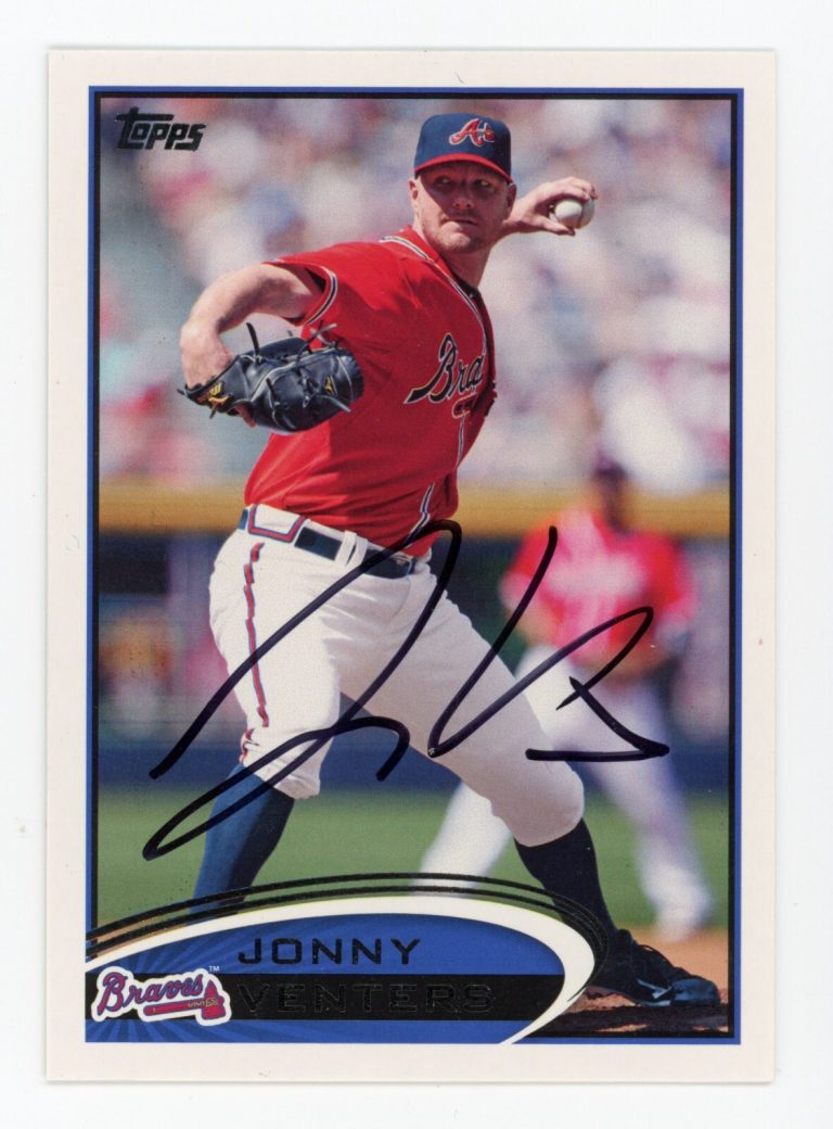 SIGNED BASEBALL CARD AUTO TOPPS 2012 JONNY VENTERS ATLANTA BRAVES #408