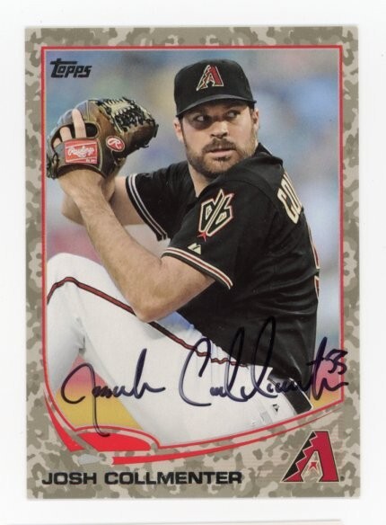 SIGNED BASEBALL CARD AUTO TOPPS 2013 JOSH COLLMENTER ARIZONA DBACKS CAMO /99
