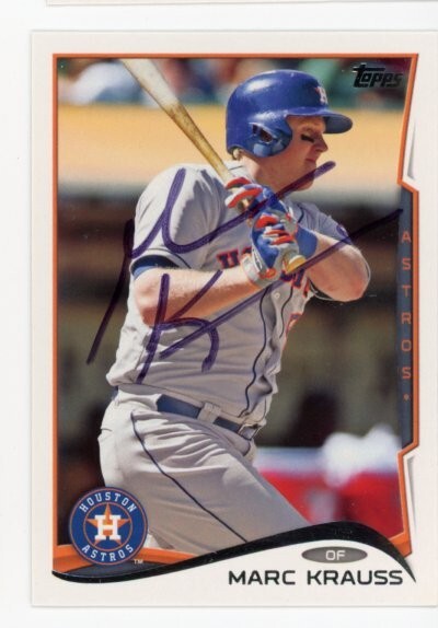 SIGNED BASEBALL CARD AUTO TOPPS 2014 HOUSTON ASTROS MARC KRAUSS #US66