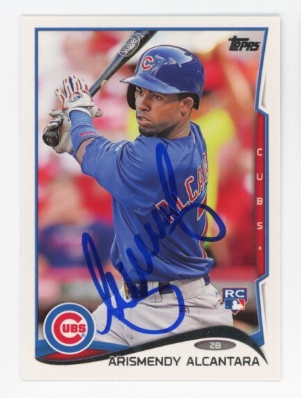 SIGNED BASEBALL CARD AUTO TOPPS 2014 CHICAGO CUBS ARISMENDY ALCANTARA #US186 RC