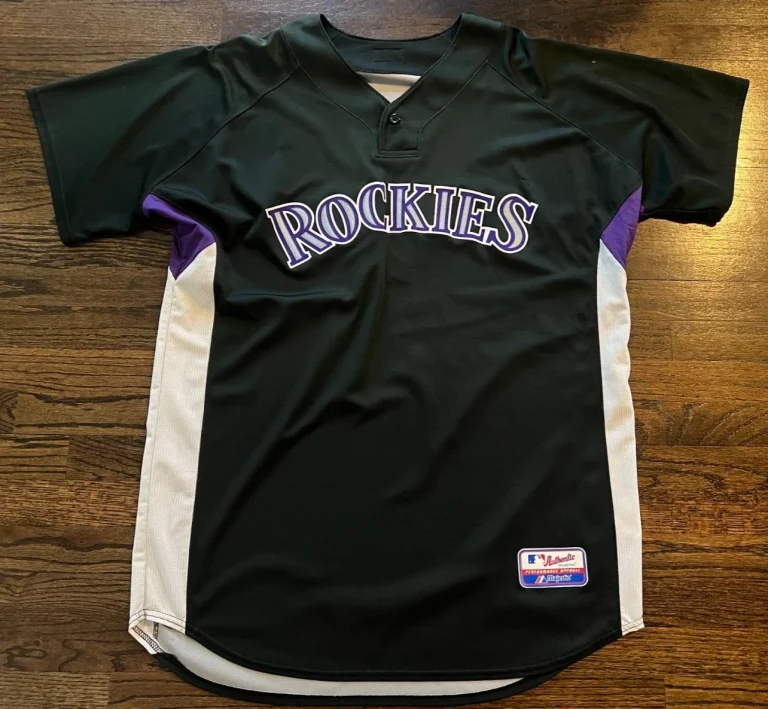 JAMIE QUIRK GAME USED WORN ST / BP MLB BASEBALL COLORADO ROCKIES JERSEY SIZE 50