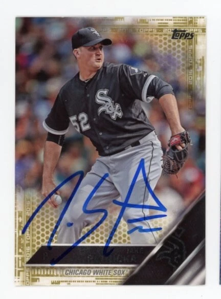 SIGNED BASEBALL CARD AUTO TOPPS 2016 CHICAGO WHITE SOX JAKE PETRICKA #663 /2016