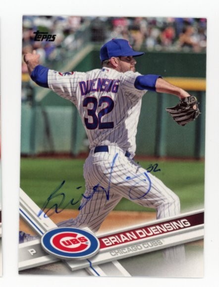 SIGNED BASEBALL CARD AUTO TOPPS 2017 CHICAGO CUBS BRIAN DUENSING #US263