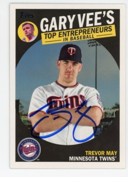 SIGNED BASEBALL CARD AUTO TOPPS 2019 MINNESOTA TWINS TREVOR MAY GV-10 INSERT