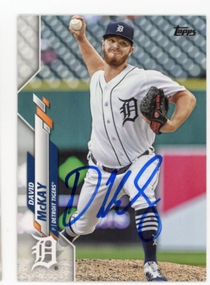 SIGNED BASEBALL CARD AUTO TOPPS 2020 DETROIT TIGERS DAVID McKAY #U136