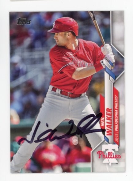 SIGNED BASEBALL CARD AUTO TOPPS 2020 PHILADELPHIA PHILLIES NEIL WALKER #U123