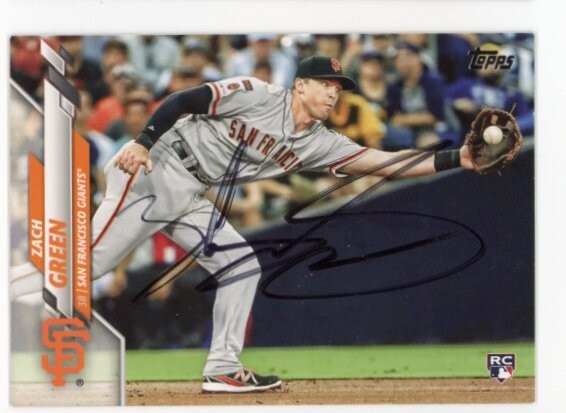 SIGNED BASEBALL CARD AUTO TOPPS 2020 SAN FRANCISCO GIANTS ZACH GREEN #U197 RC