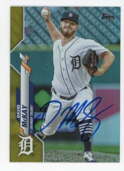 SIGNED BASEBALL CARD AUTO TOPPS 2020 DETROIT TIGERS DAVID McKAY #U136 SHINY