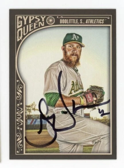 SIGNED BASEBALL CARD AUTO TOPPS GYPSY QUEEN 2015 SEAN DOOLITTLE OAKLAND A's #209