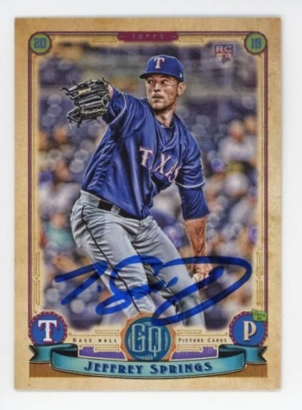 SIGNED BASEBALL CARD AUTO TOPPS GYPSY QUEEN 2019 JEFFREY SPRINGS RANGERS #255