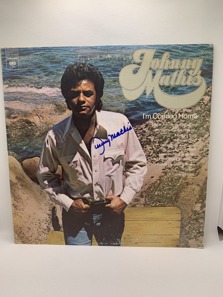 Johnny Mathis Signed I'm Coming Home Vinyl Record LP Autographed JSA COA