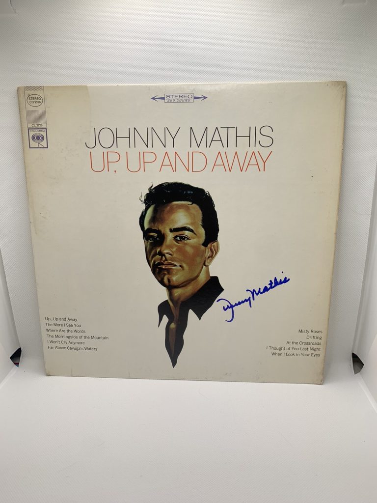 Johnny Mathis Signed Up, Up And Away Vinyl Record LP Autographed JSA COA Album