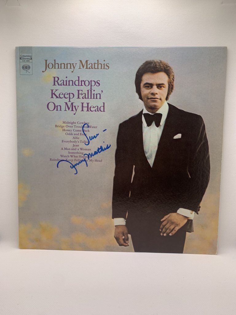 Johnny Mathis Signed Vinyl Raindrops Keep Fallin On My Head Autographed JSA COA