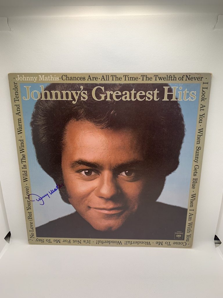 Johnny Mathis Signed Vinyl Johnny’s Greatest Hits Autographed JSA COA Album