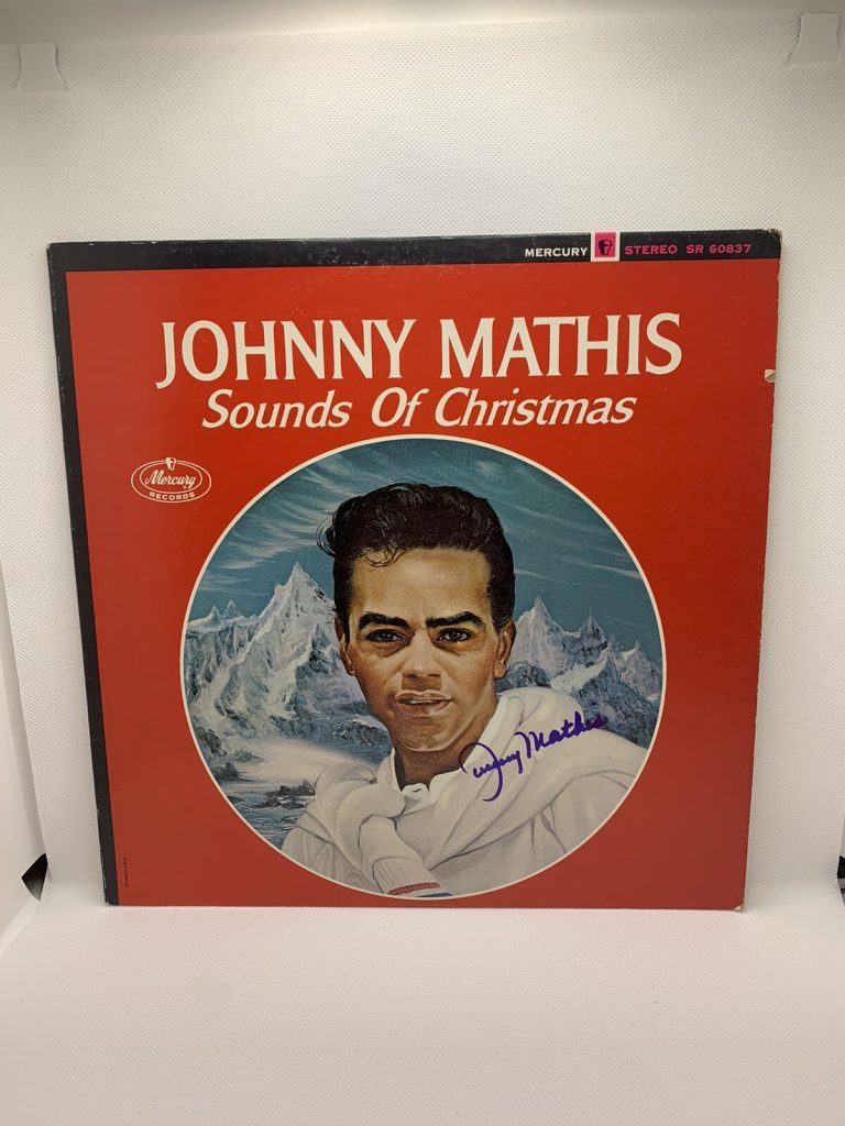 Johnny Mathis Signed Vinyl Sounds Of Christmas JSA COA Album Record