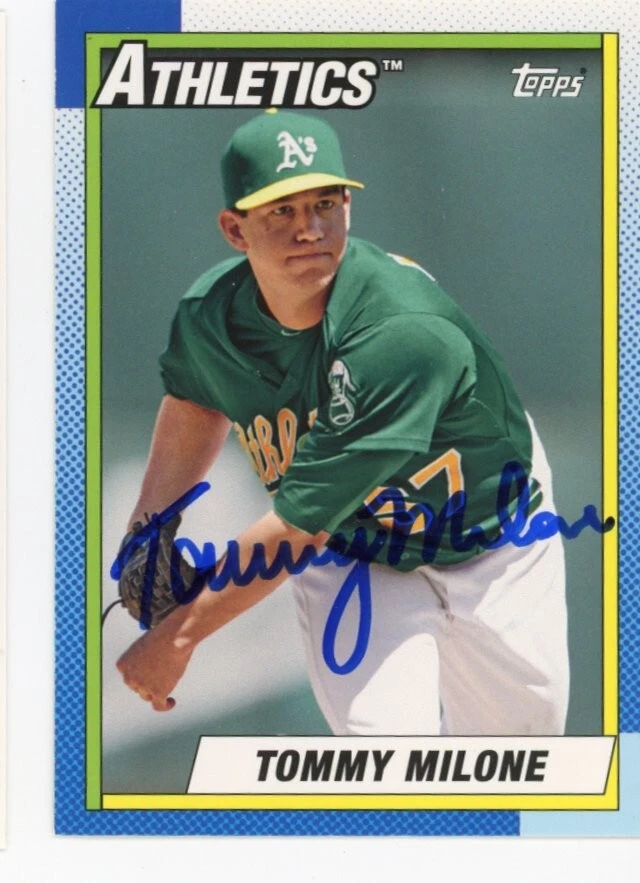 SIGNED BASEBALL CARD AUTO 2013 TOPPS ARCHIVES TOMMY MILONE #179 OAKLAND A's