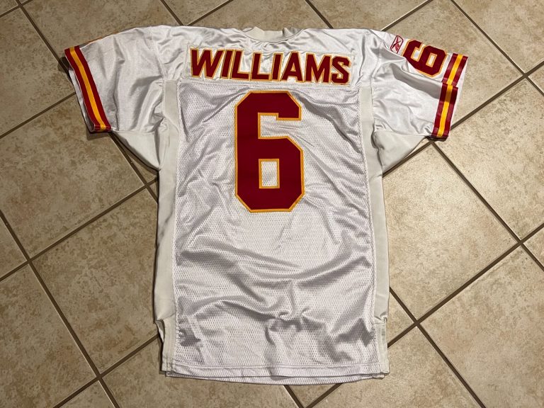 KANSAS CITY CHIEFS GAME USED ? ISSUED FOOTBALL JERSEY WILLIAMS #6 PRO CUT