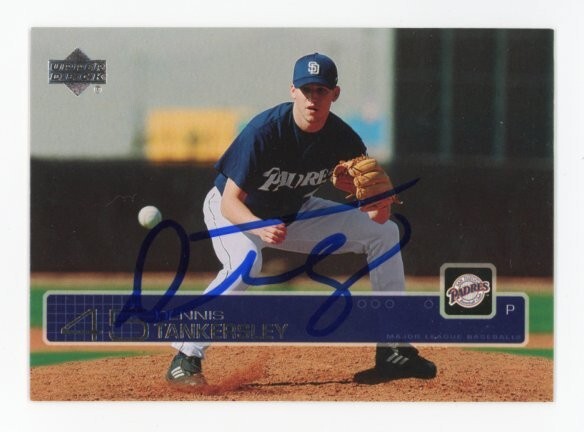SIGNED BASEBALL CARD AUTO PADRES DENNIS TANKERSLEY 2003 UPPER DECK UD #470