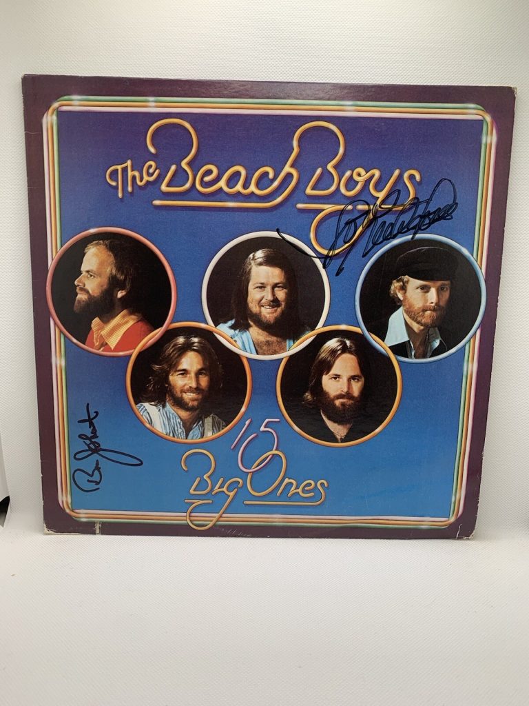 BEACH BOYS SIGNED 15 BIG ONES VINYL MIKE LOVE BRUCE JOHNSTON JSA AUTOGRAPHED LP