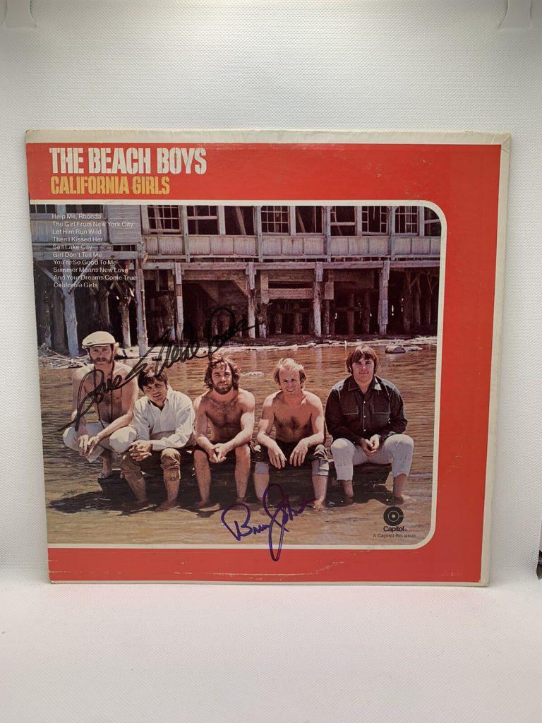 BEACH BOYS SIGNED VINYL CALIFORNIA GIRLS MIKE LOVE BRUCE JOHNSTON JSA AUTOGRAPH