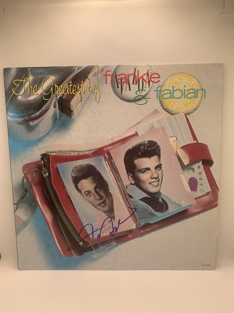 FRANKIE AVALON SIGNED VINYL THE GREATEST OF FRANKIE & FABIAN AUTOGRAPHED JSA COA