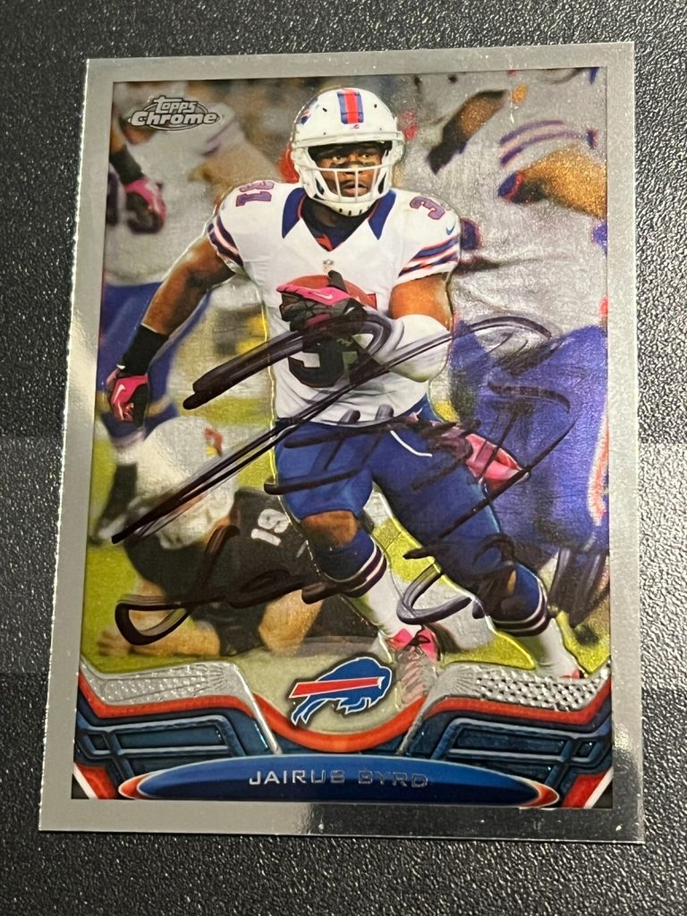 SIGNED FOOTBALL CARD TOPPS CHROME 2013 JAIRUS BYRD BUFFALO BILLS #61 NFL